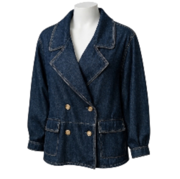 Free People XL Oversized Denim Car Jacket — Double-Breasted, Deep Pockets - Picture 2 of 16